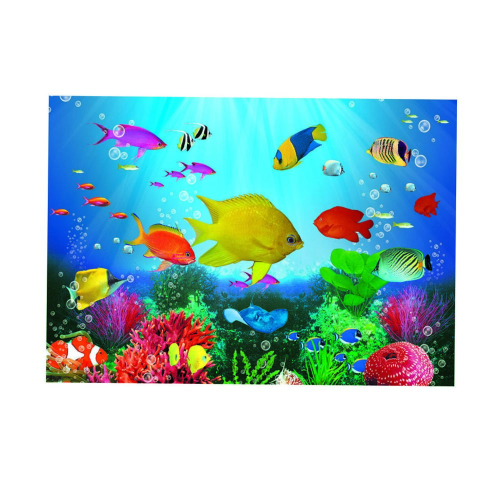 marque generique - Aquarium 3D Fond Autocollant Décoration De Mur De Réservoir De Peinture Peinture XL - Décoration aquarium