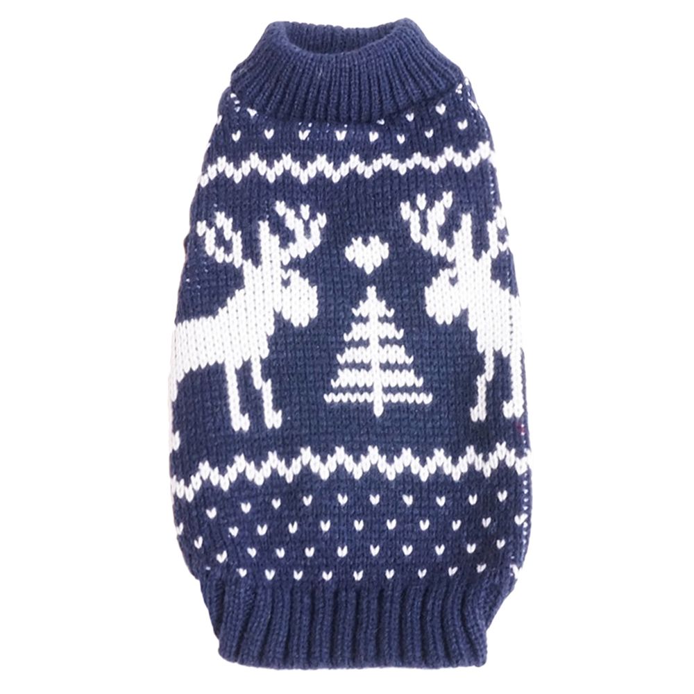 marque generique - 2 couleurs animal de compagnie tricoté pull tricoté hiver garder vêtements chauds tenue l bleu - Vêtement pour chien