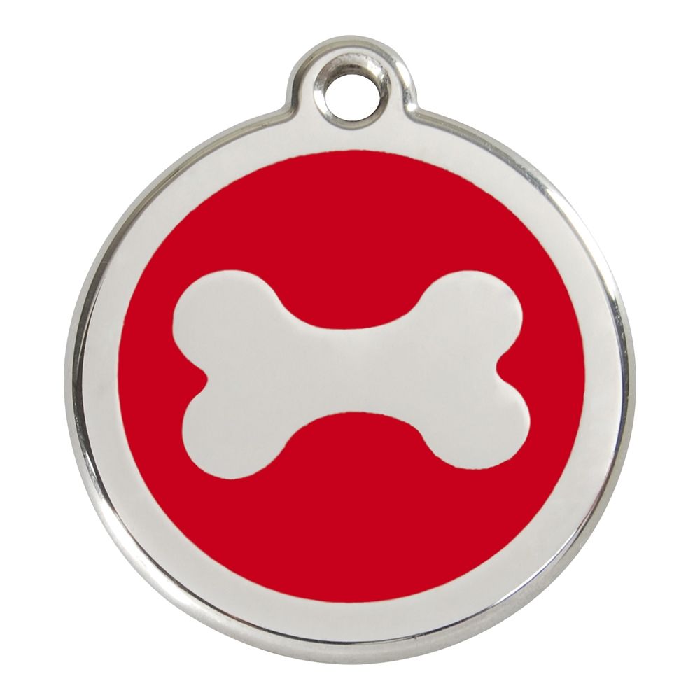 Les Animaux De La Fee - Médaille Chien RED DINGO Os Rouge 38mm - Collier pour chien