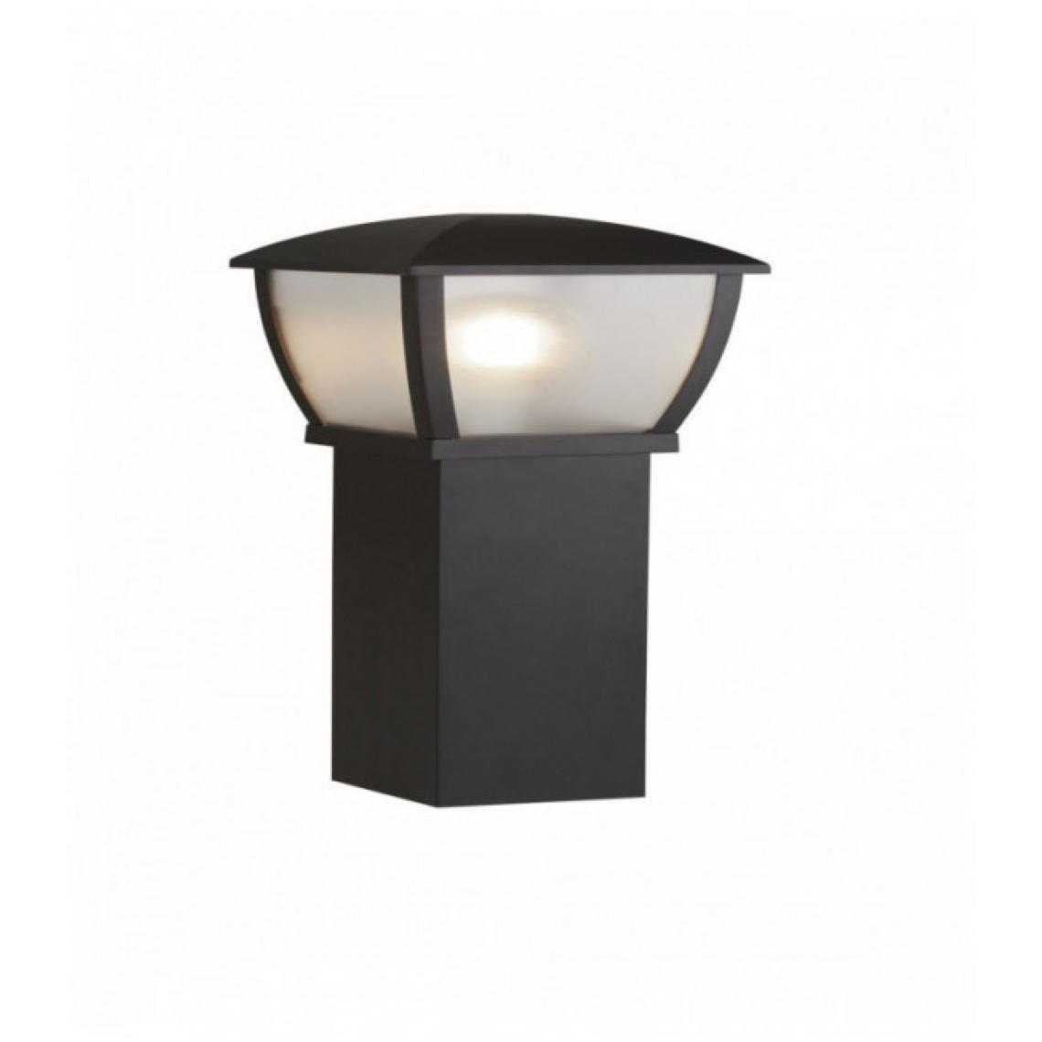 Searchlight - Poteau extérieur seattle hauteur 730 mm - noir avec panneaux givrés transparents - Borne, potelet
