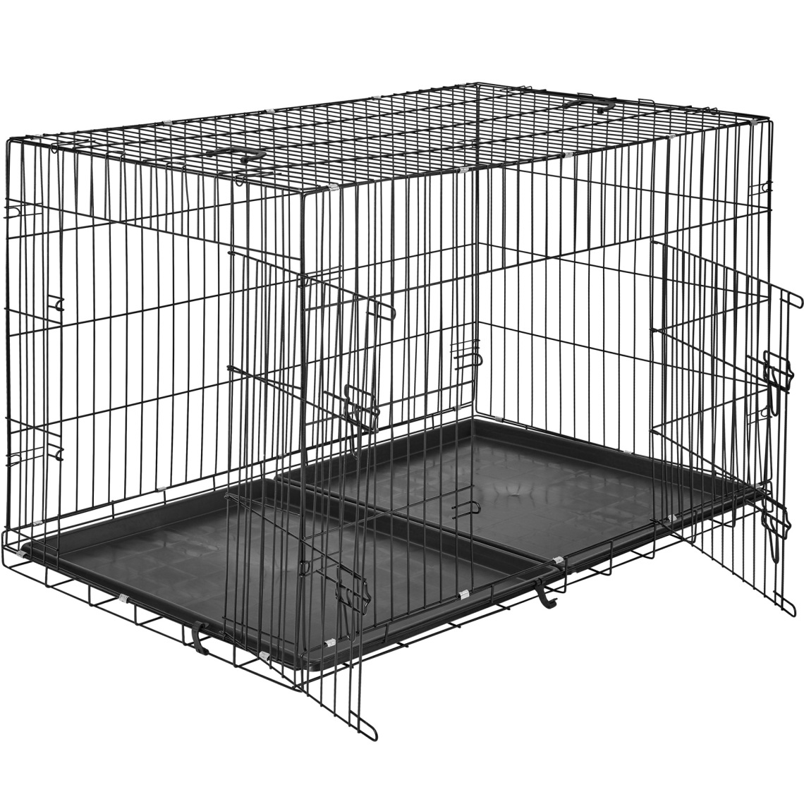 Tectake - Cage de transport acier - 122 x 76 x 81 cm - Equipement de transport pour chat
