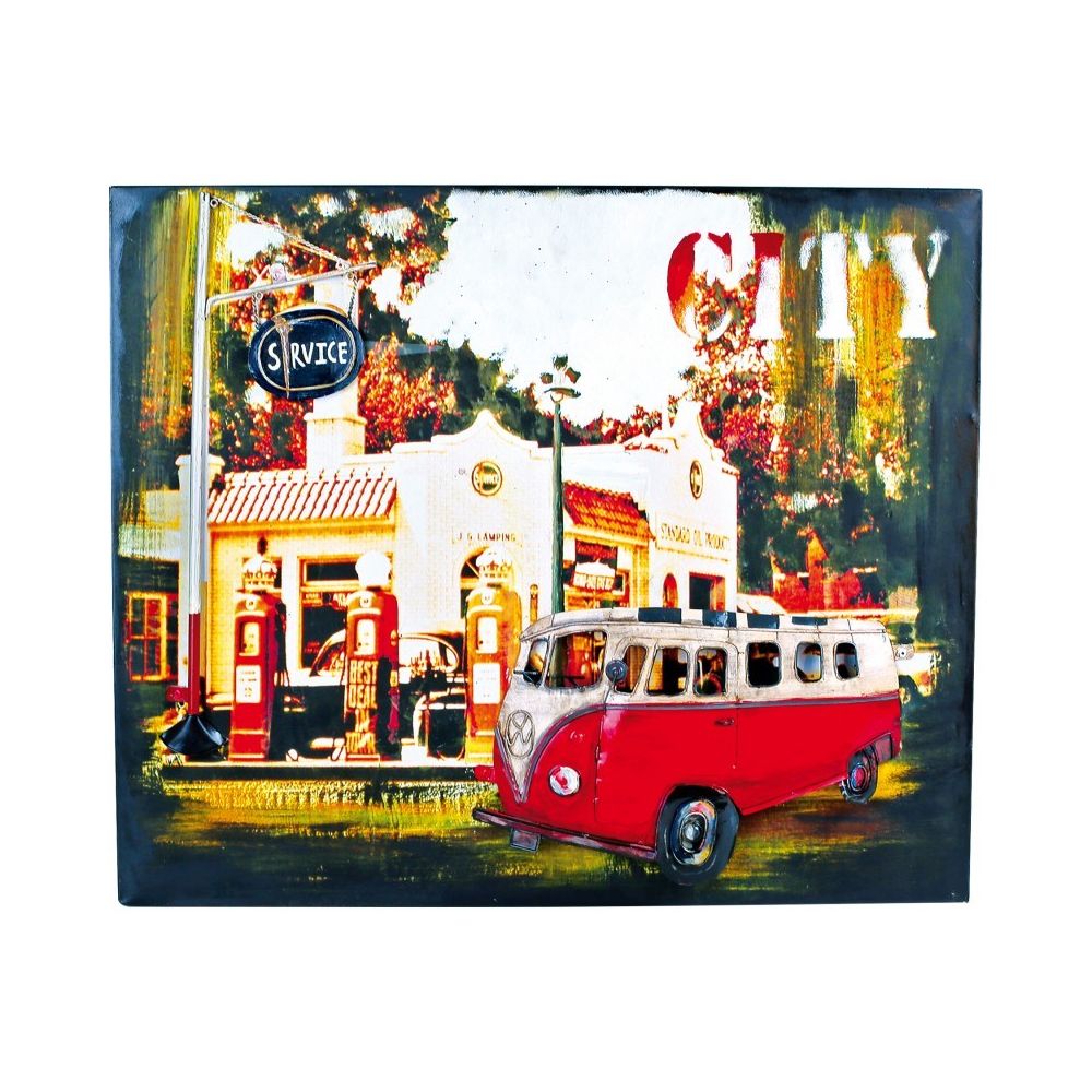 marque generique - Tableau bus hippie style vintage - Petite déco d'exterieur