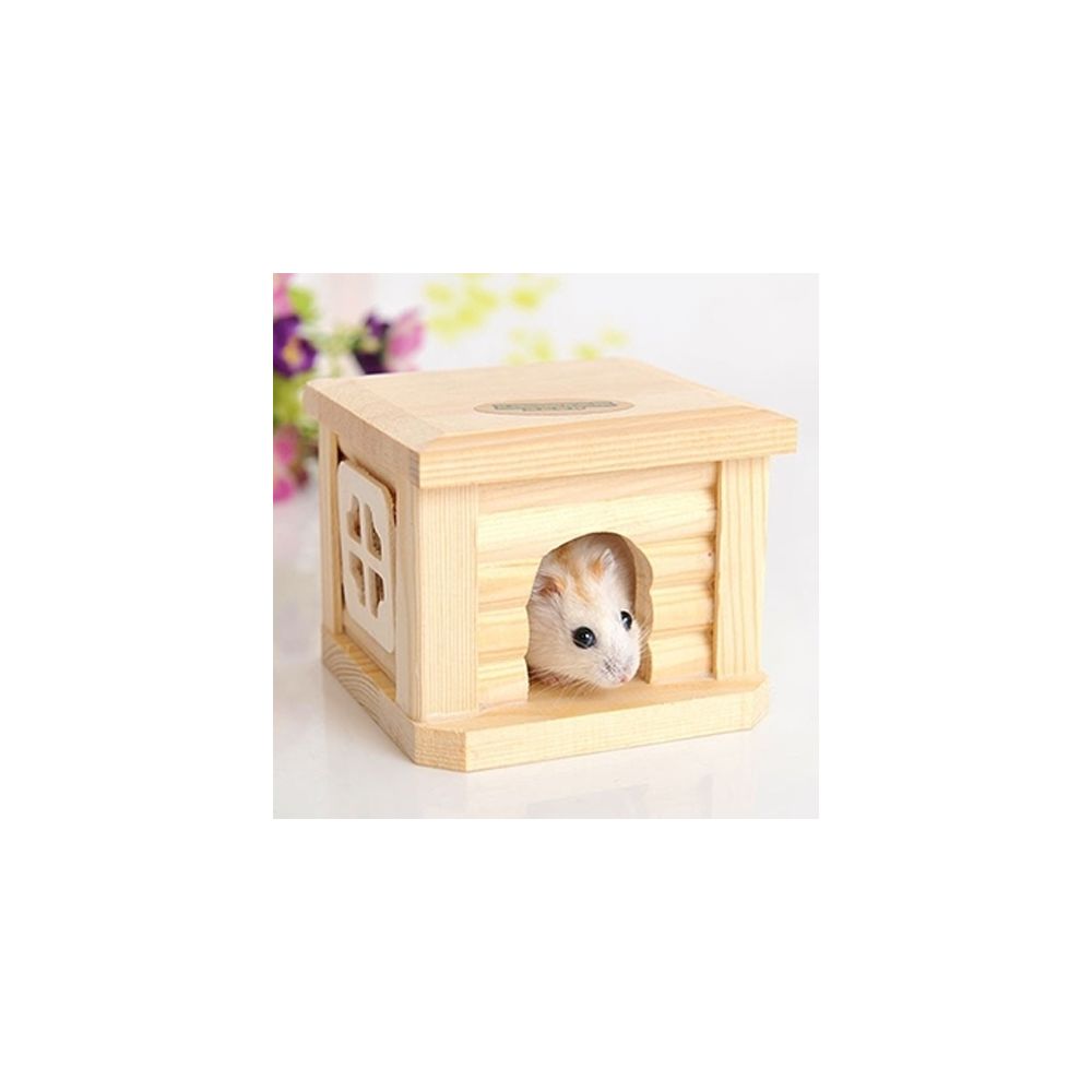 Wewoo - Pour le petit animal Hamster de lapin Cage en bois d'animal familier de cabane de toit de maison - Jouet pour chien