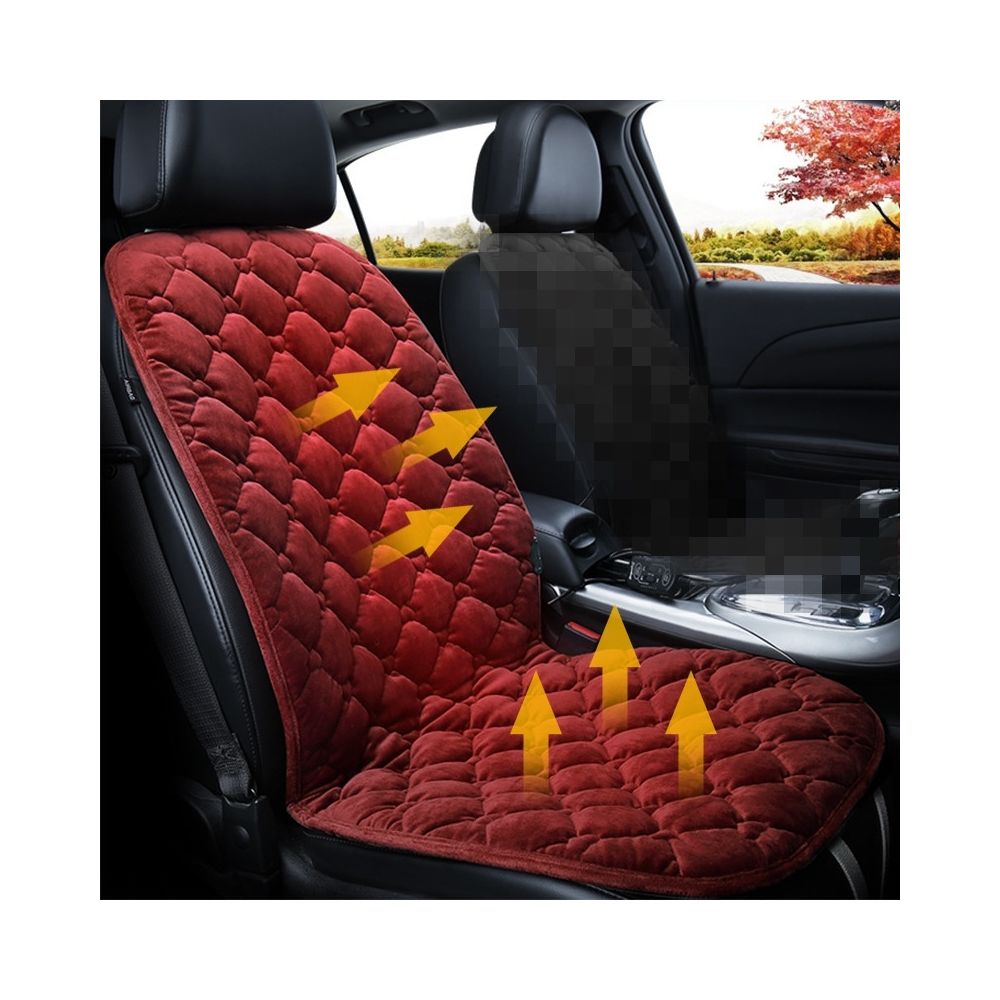 Wewoo - Housse de coussin chauffant chauffante pour siège avant de voiture 24V chauffée en hiversiège unique rouge - Equipement de transport pour chien
