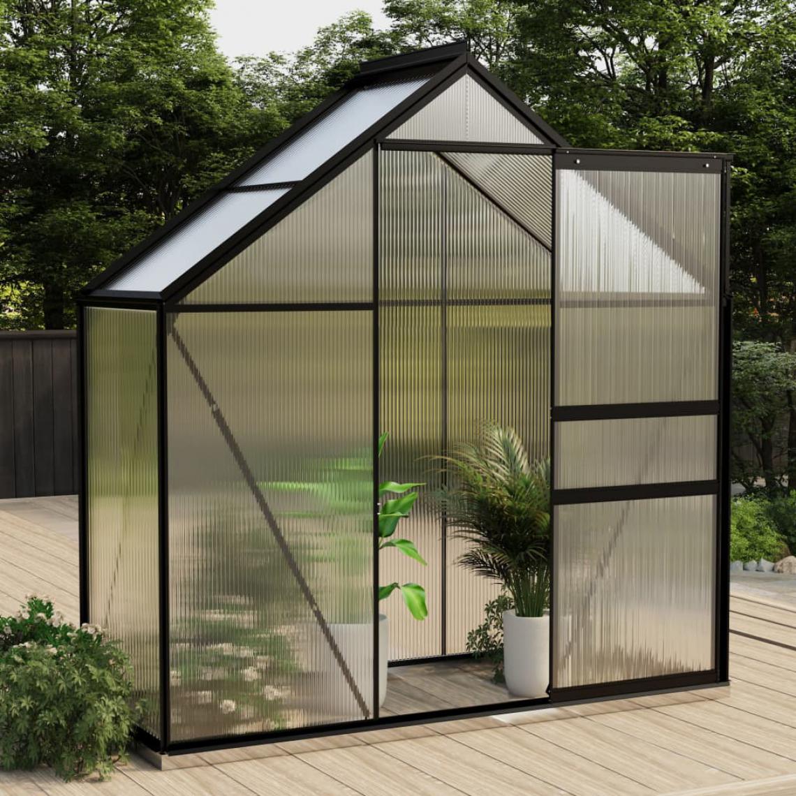 Icaverne - Chic Jardinage Helsinki Serre Anthracite Aluminium 1,33 m² - Serres en verre