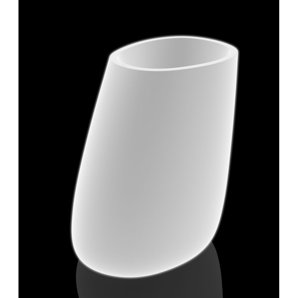 Vondom - Pot de fleurs Stone - 100 - éclairé - blanc glace (transparent) - Poterie, bac à fleurs