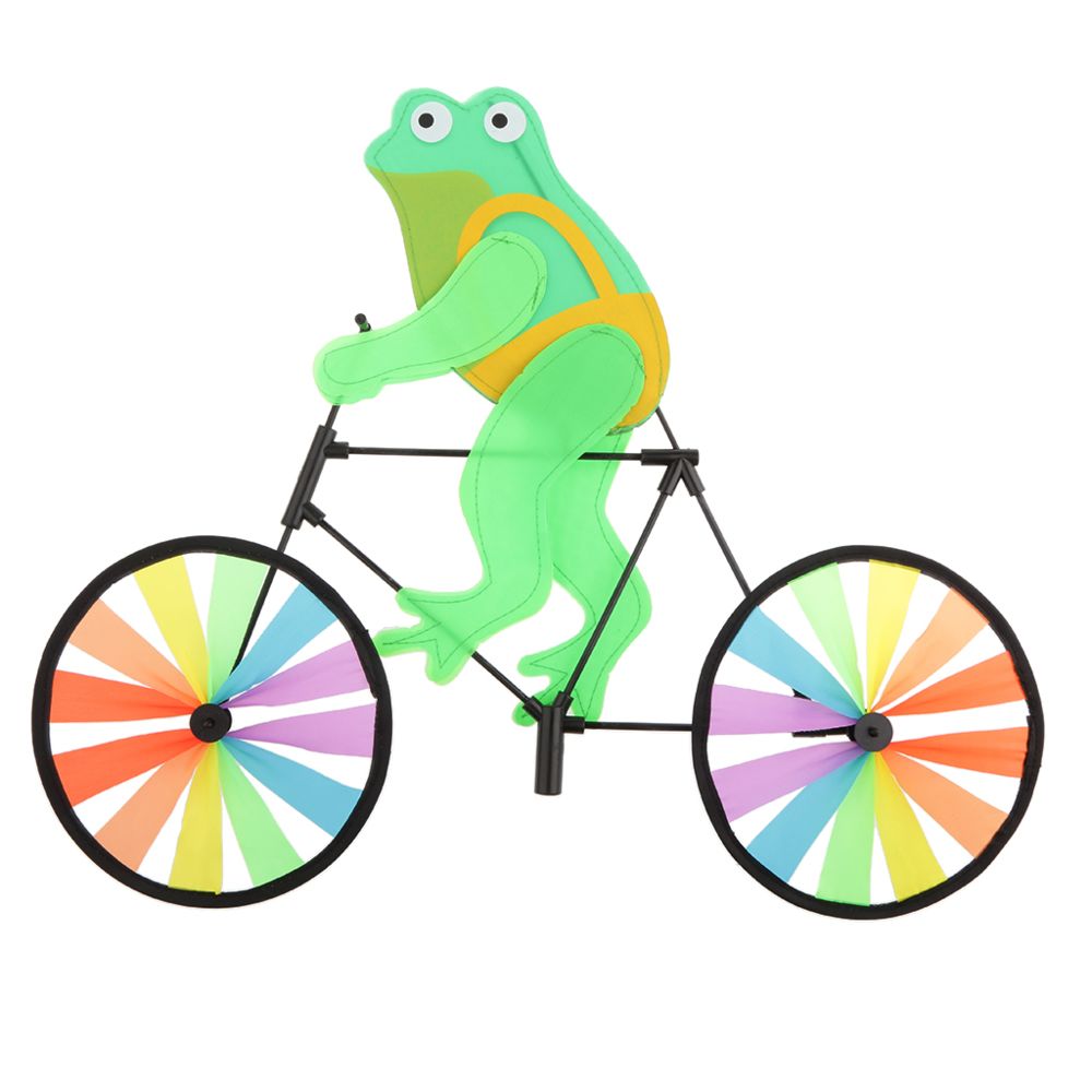 marque generique - 3d animal sur vélo moulin à vent wind whirligig roue jardin pelouse décor grenouille - Petite déco d'exterieur