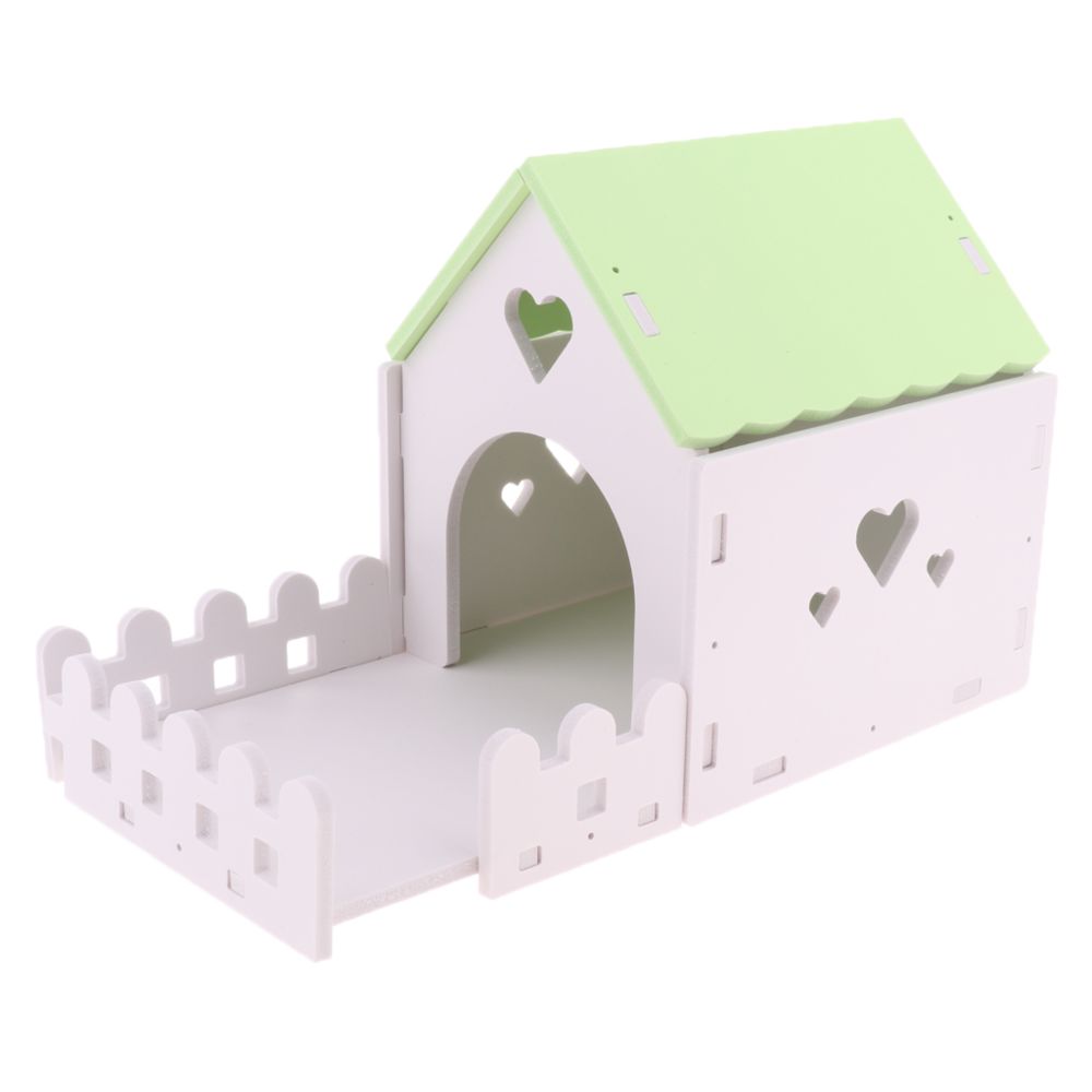 marque generique - Jouets de jeu de cabane en cachette de maison de hamster en bois pour souris bleue - Cage pour rongeur