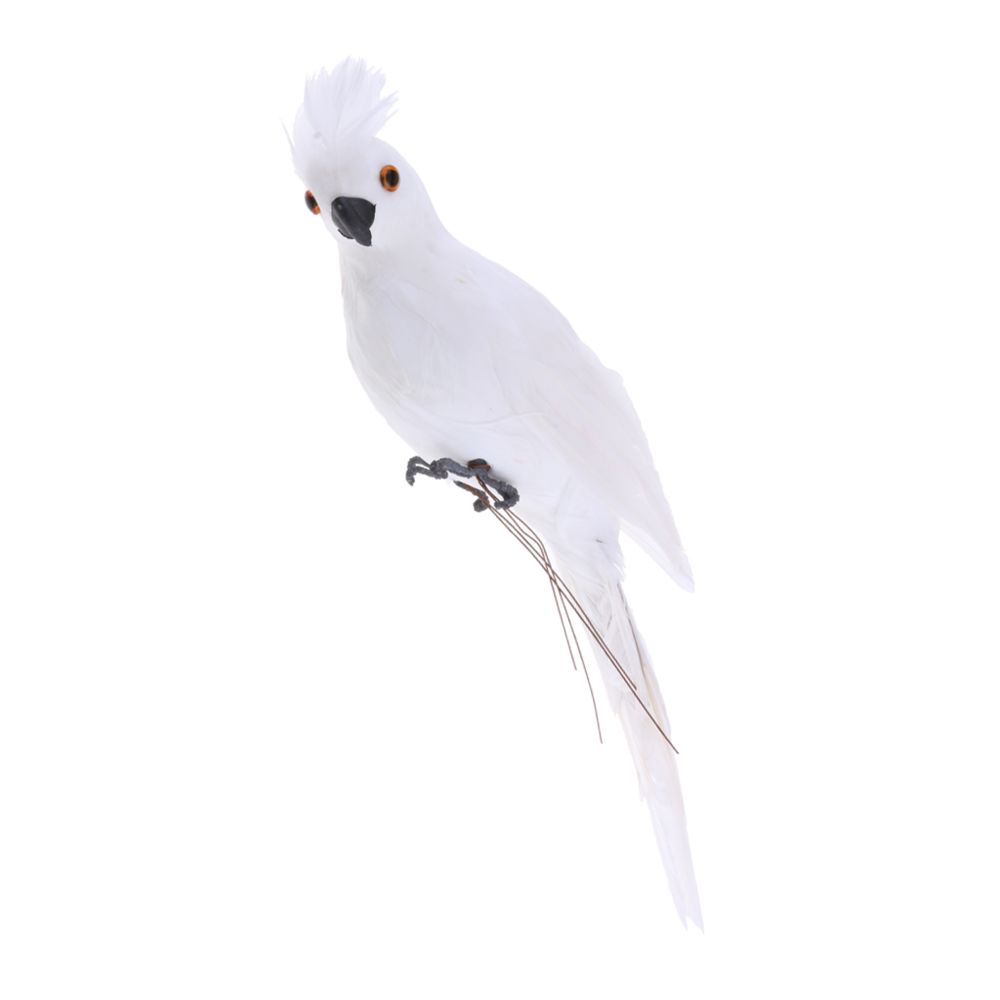 marque generique - oiseau coloré plume réaliste maison jardin décor ornement oiseau perroquet blanc - Petite déco d'exterieur
