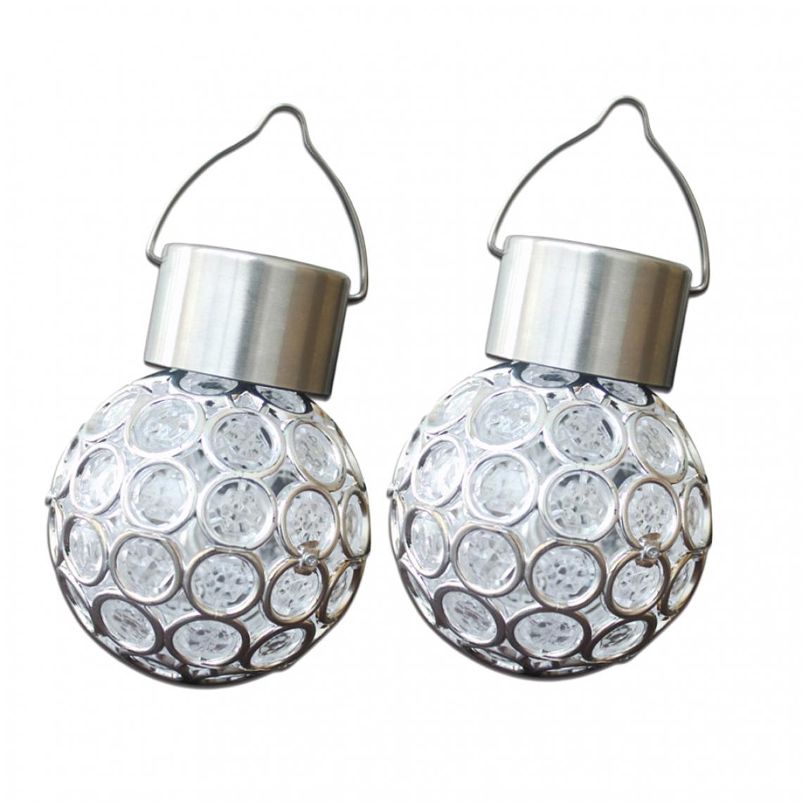 marque generique - 2pcs Lampe Boule Solaire Jardin Globe 3.15inch Led Sans Fil - Eclairage solaire