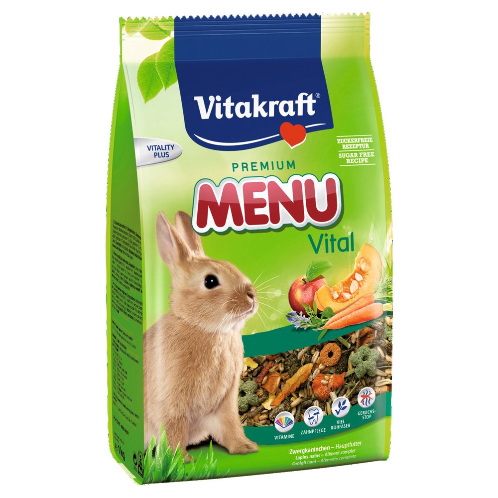 Vitakraft - Sachets Fraîcheur Premium Menu Vital pour Lapins Nains - Vitakraft - 2,5Kg - Alimentation rongeur