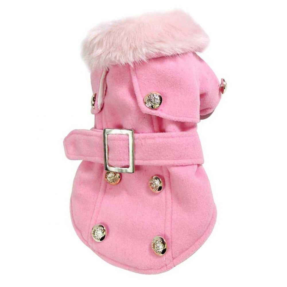 marque generique - Pet Dog Cat Winter Epais Warm Warm Coat Coat Vêtements Habillement Pink L - Vêtement pour chien