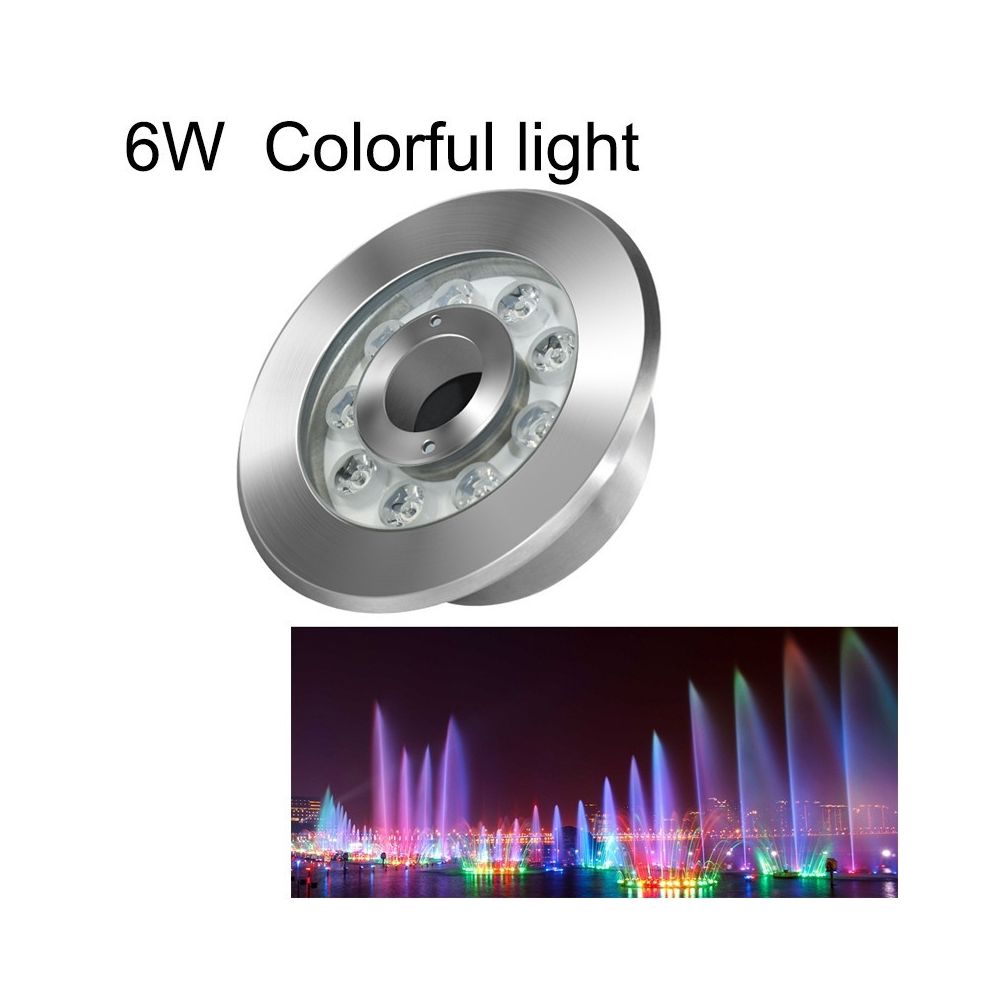 Wewoo - 6W paysage coloré changement de couleur anneau LED lumière de fontaine sous-marine en acier inoxydable - Lampadaire