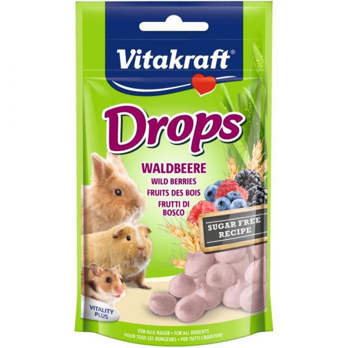 Vitakraft - VITAKRAFT Drops - Friandises aux Fruits des Bois pour Petits Mammiferes - Lot de 9x75g - Croquettes pour chien