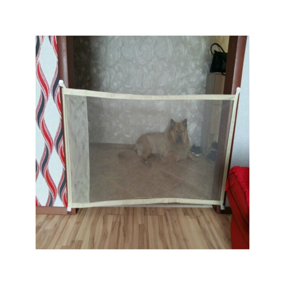Wewoo - Clôtures pour animaux domestiques Portable pliant en toute sécurité Porte sécurisée de magique chatTaille 110cm x72cm Beige - Jouet pour chien