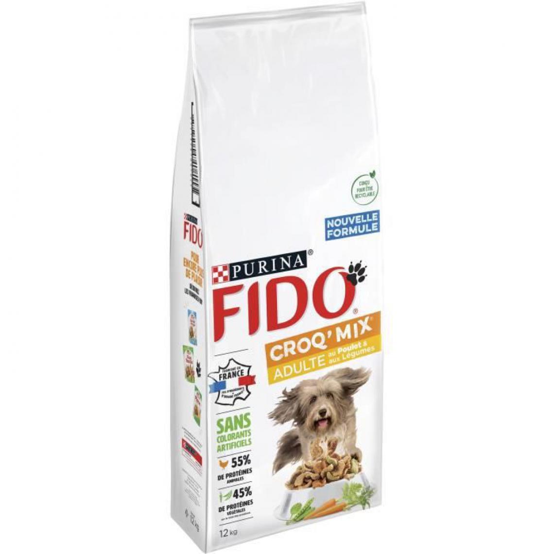 Fido - FIDO Crox'Mix Poulet, Légumes - Pour chien - 12 kg - Croquettes pour chien
