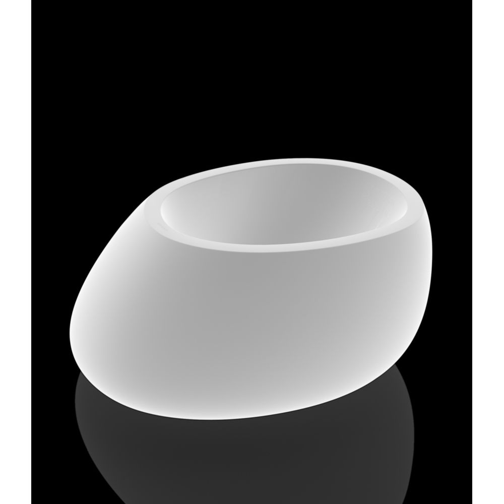 Vondom - Pot de fleurs Stone- 40 - blanc glace (transparent) - éclairé - Poterie, bac à fleurs