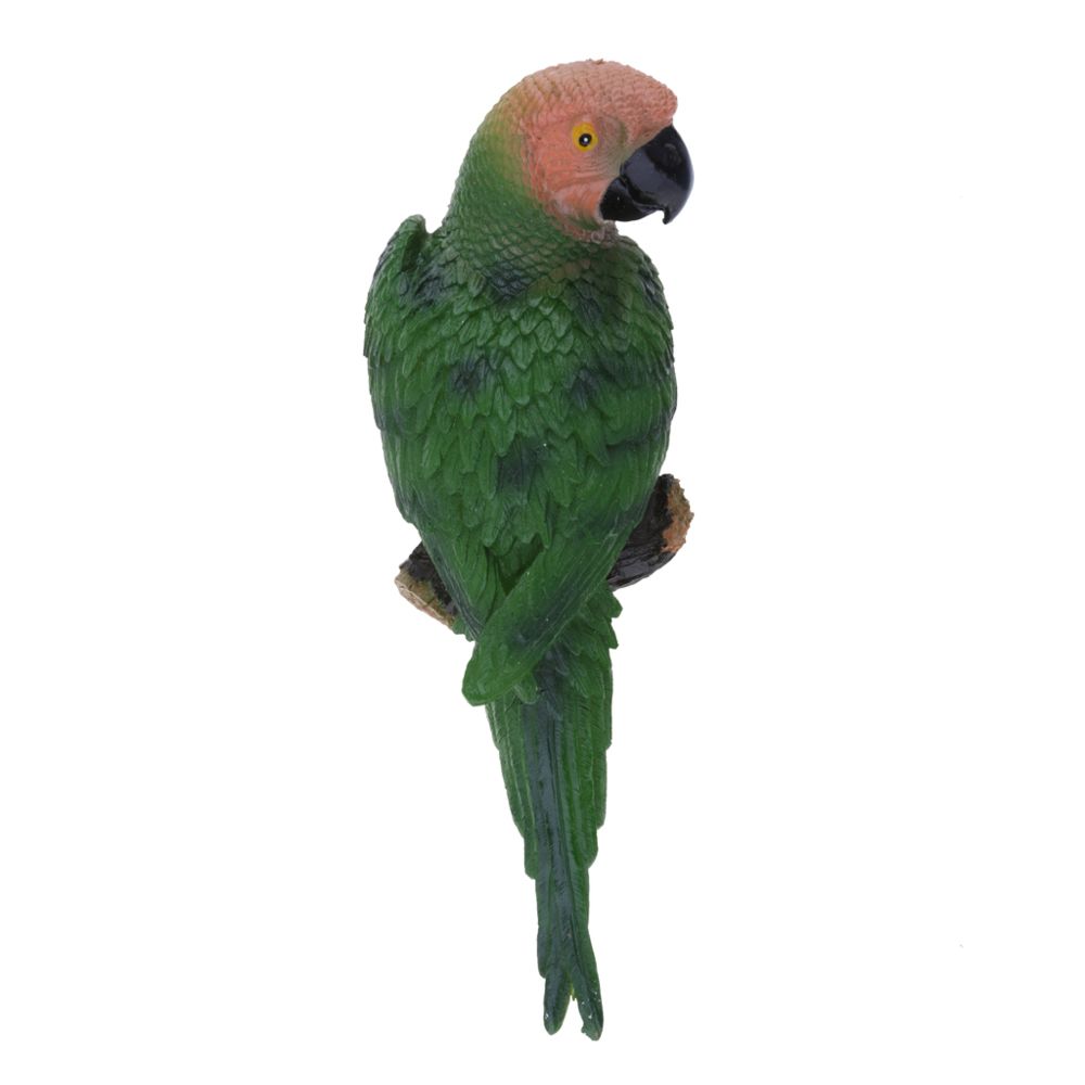 marque generique - perroquet réaliste résine oiseau ornement animal suspendu 31cm look droit vert - Petite déco d'exterieur
