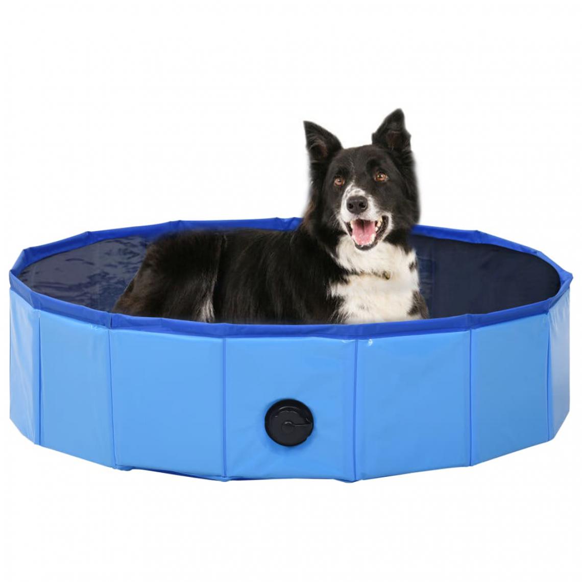 Vidaxl - vidaXL Piscine pliable pour chiens Bleu 80x20 cm PVC - Hygiène et soin pour chien