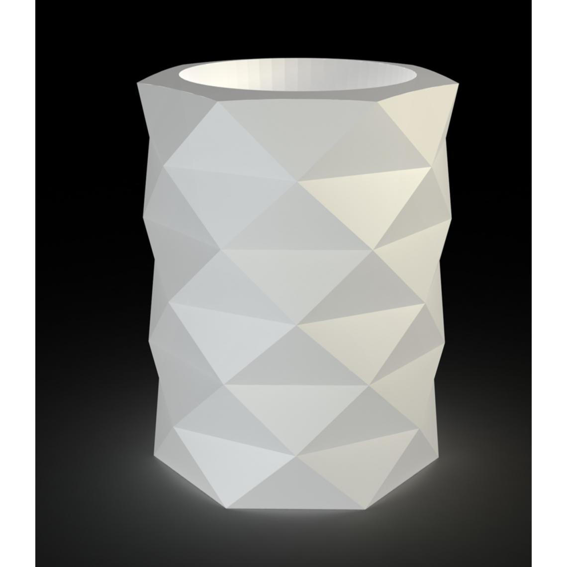 Vondom - Pot de fleurs MARQUIS - éclairé - Ø 80 x 100 cm - blanc glace (transparent) - Poterie, bac à fleurs