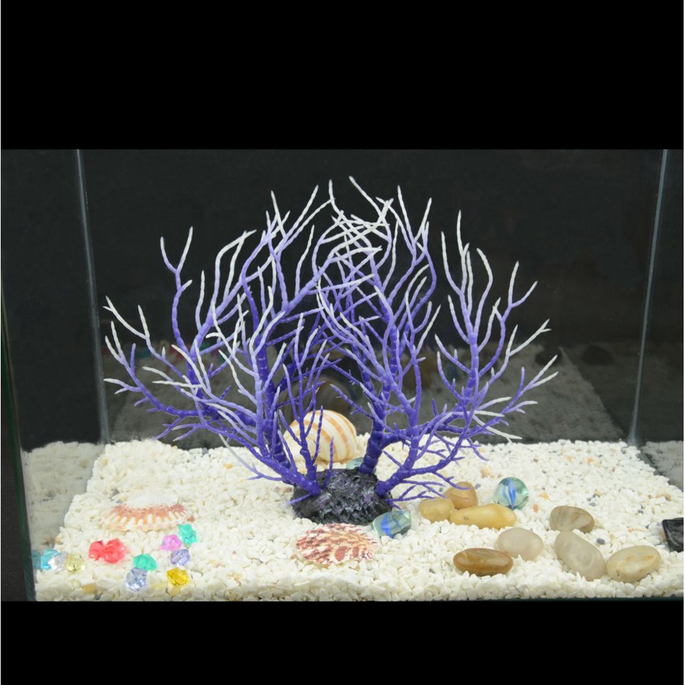 marque generique - Ornement De Corail Artificiel Réservoir De Poissons D'aquarium Plante Sous-marine Wht Violet - Décoration aquarium