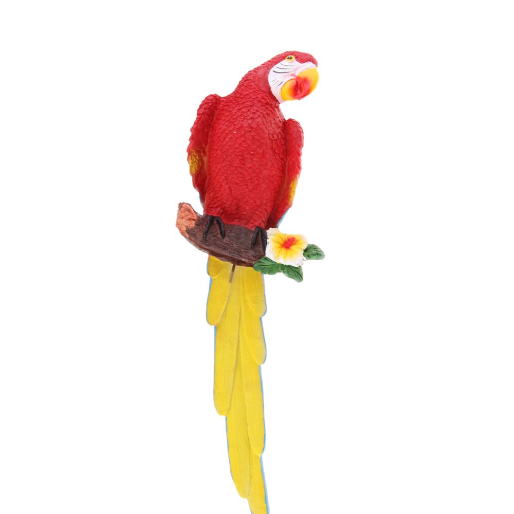 marque generique - résine artisanat réaliste perroquet oiseaux ornement plante suspendu regarder à droite rouge - Petite déco d'exterieur