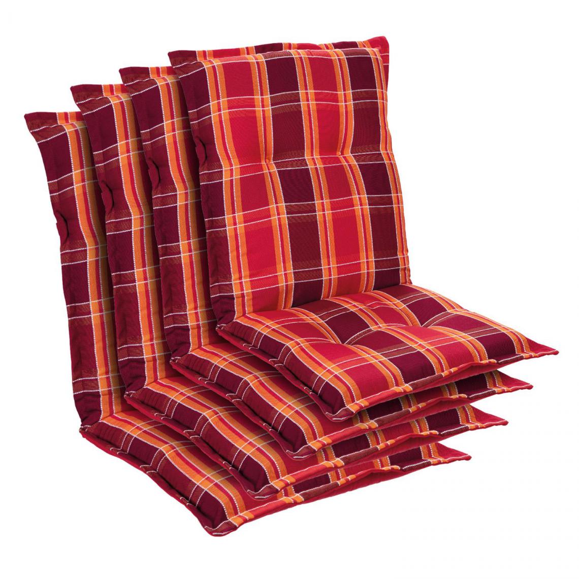 Blumfeldt - Prato coussin de fauteuil dossier bas Polyester 50x100x8cm - Rouge - Coussins, galettes de jardin