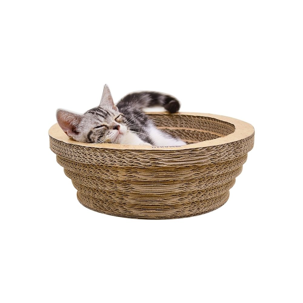Wewoo - Panier Coussin en forme de bol carton ondulé chat, grattoir pour grattoir, jouet, griffe, diamètre extérieur: 33,5 cm - Corbeille pour chien