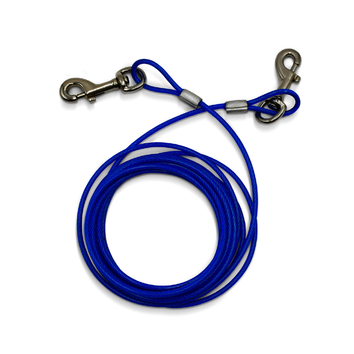 Alice'S Garden - Câble gainé de 4.5m de long et 5mm d’épaisseur bleu, avec mousquetons - Laisse pour chien
