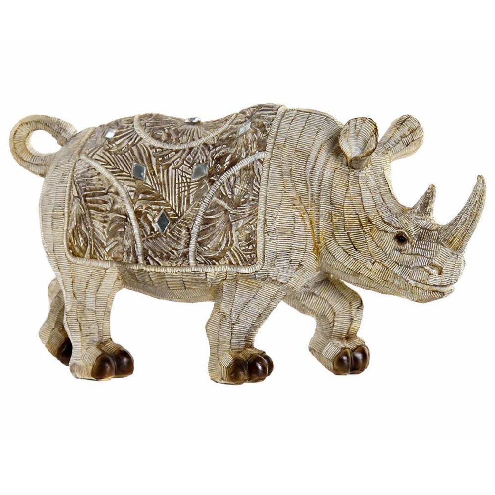Item - Statue en résine Rhinocéros aspect sculpté - Petite déco d'exterieur