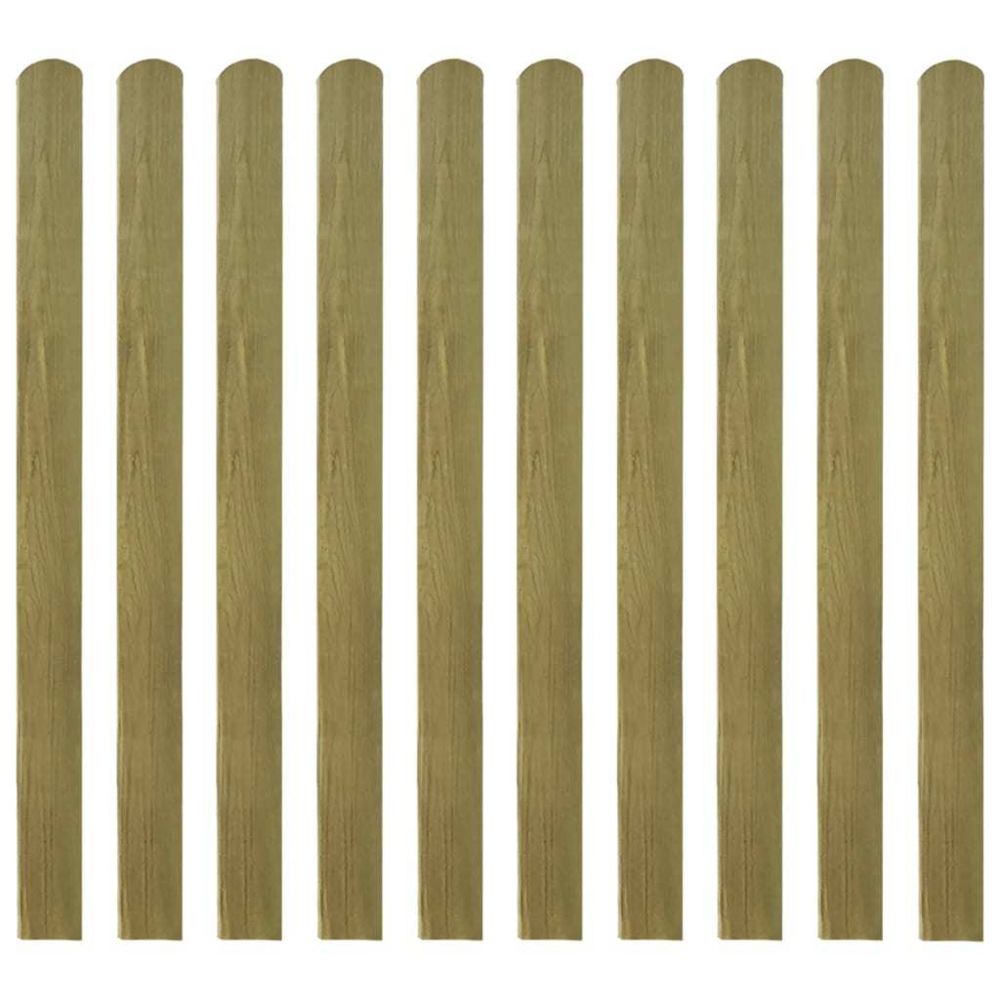 Vidaxl - vidaXL Lattes imprégnées de clôture 20 pcs Bois 120 cm - Clôture en bois