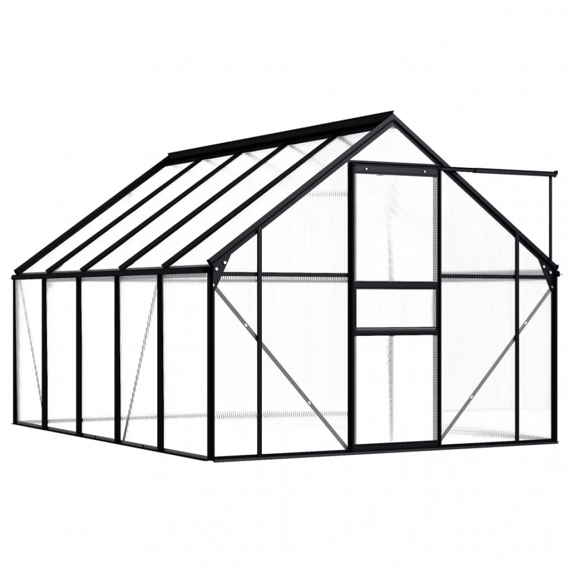 Icaverne - Icaverne - Serres de jardin ensemble Serre Anthracite Aluminium 5,89 m² - Serres en verre