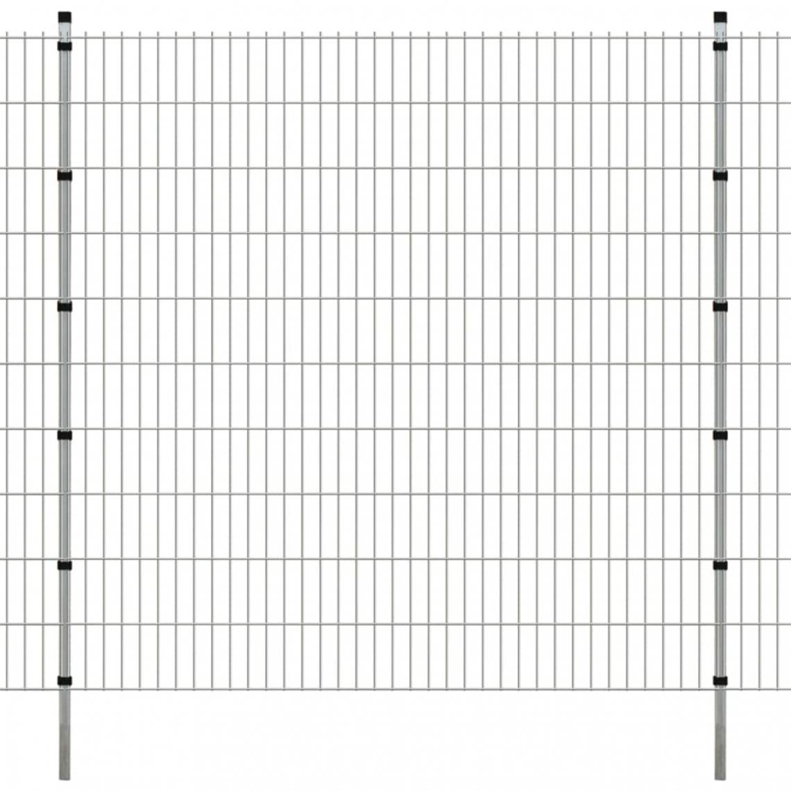 Vidaxl - vidaXL Panneaux et poteaux de clôture 2D pour jardin 2008x2030 mm 4 m - Panneaux et treillis