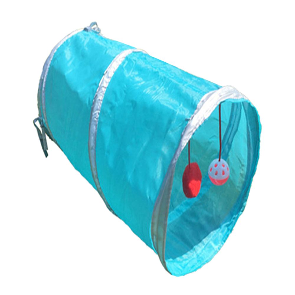 marque generique - 2 voies petit animal tunnel hamster cobaye cage d'exercice jouet pour animaux de compagnie tube bleu - Jouet pour chat