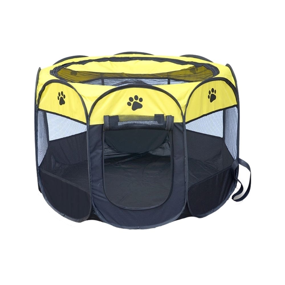 Wewoo - Tente de chien imperméable à jaune l'eau de tissu d'Oxford de mode pliable clôture extérieure d'Pour Animal de compagnie octogonal, M, taille: 91 x 91 x 58cm - Corbeille pour chien