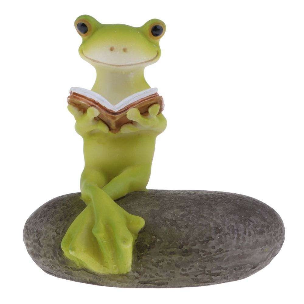 marque generique - mini grenouille figurine sculpture statues pour la maison décor de jardin grenouille lecture - Petite déco d'exterieur