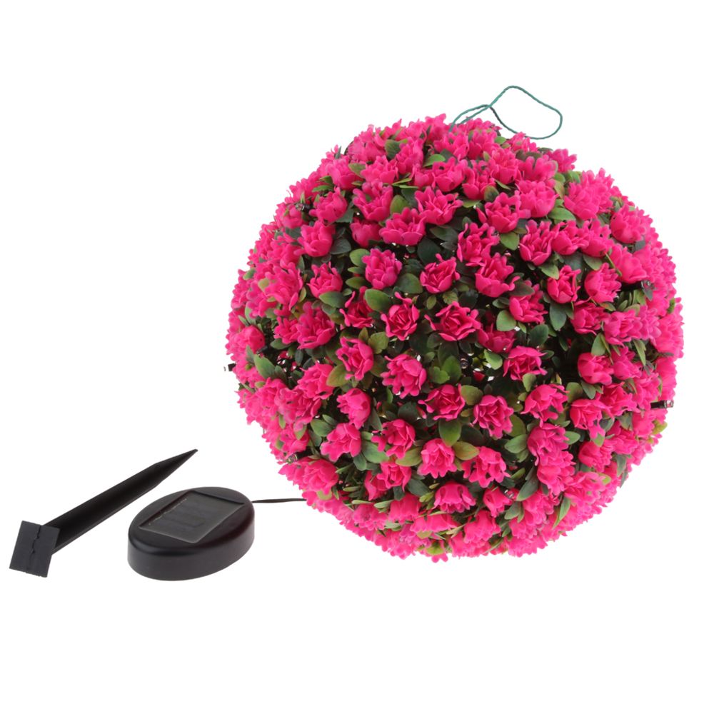 marque generique - La boule de fleur accrochante solaire en plastique de LED allume le rose décoratif de jardin extérieur - Eclairage solaire