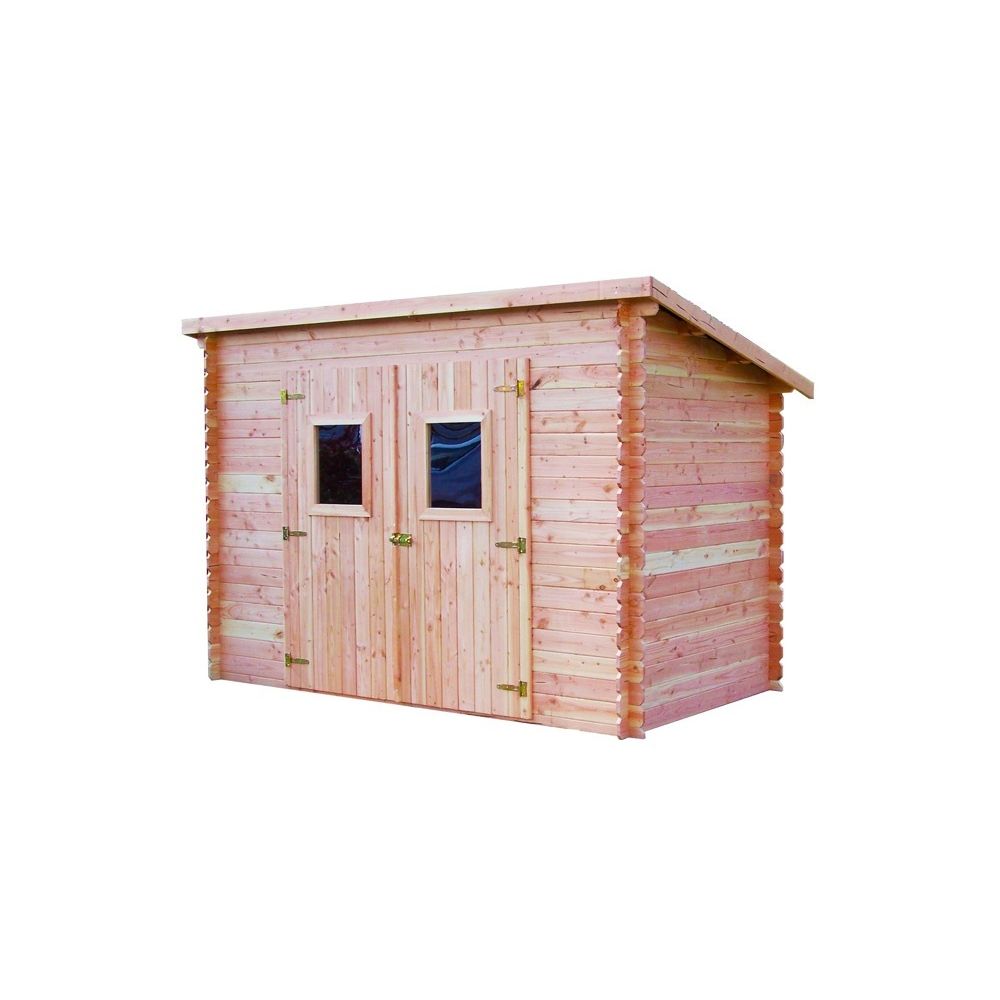 Habrita - Abri DALMAT madriers Douglas 20 mm sans plancher, toit mono-pente 5,62 m² - Abris de jardin en bois