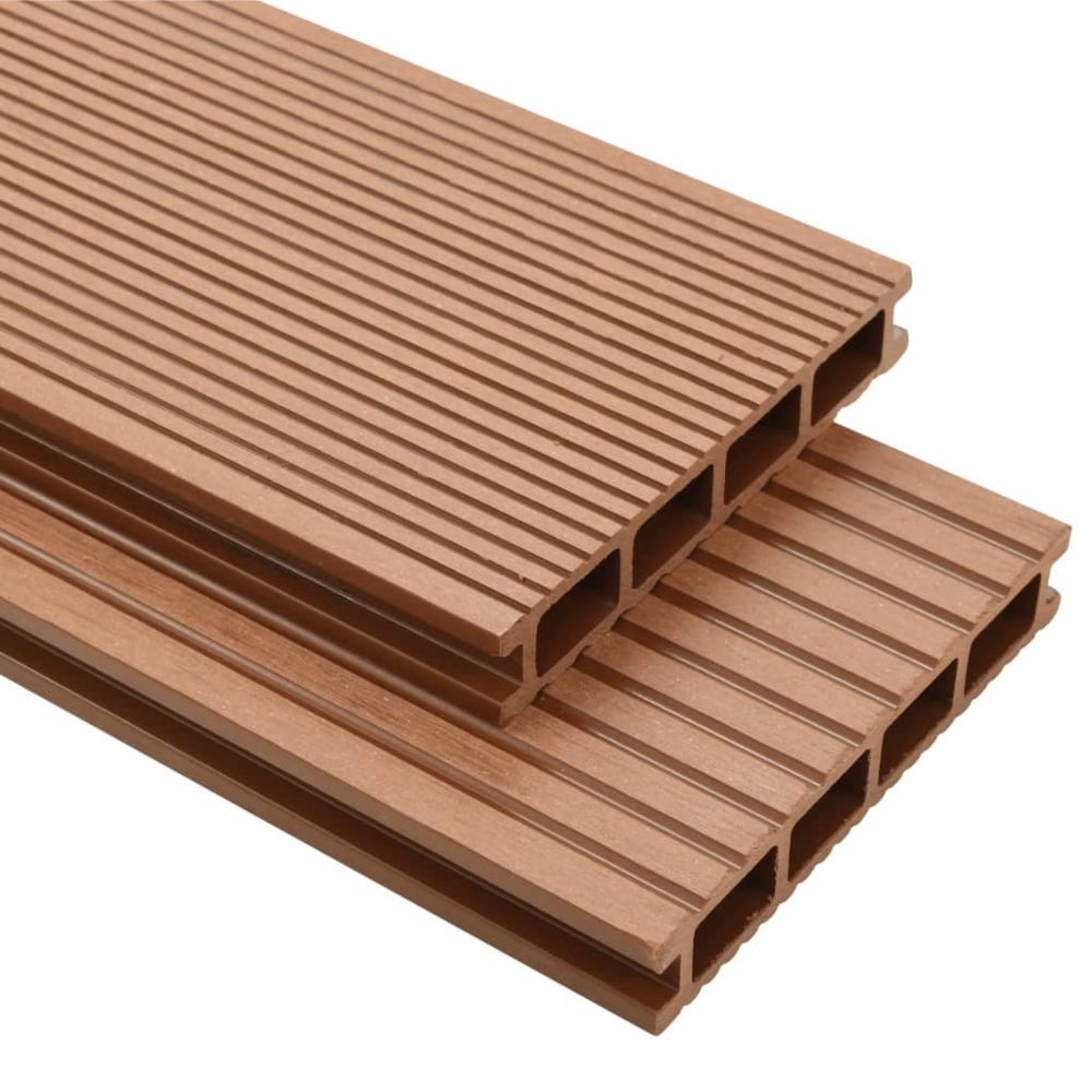 marque generique - Esthetique Matériaux de construction ligne Dakar Panneaux de terrasse avec accessoires WPC 10 m² 2,2 m Marron - Abris de jardin en bois