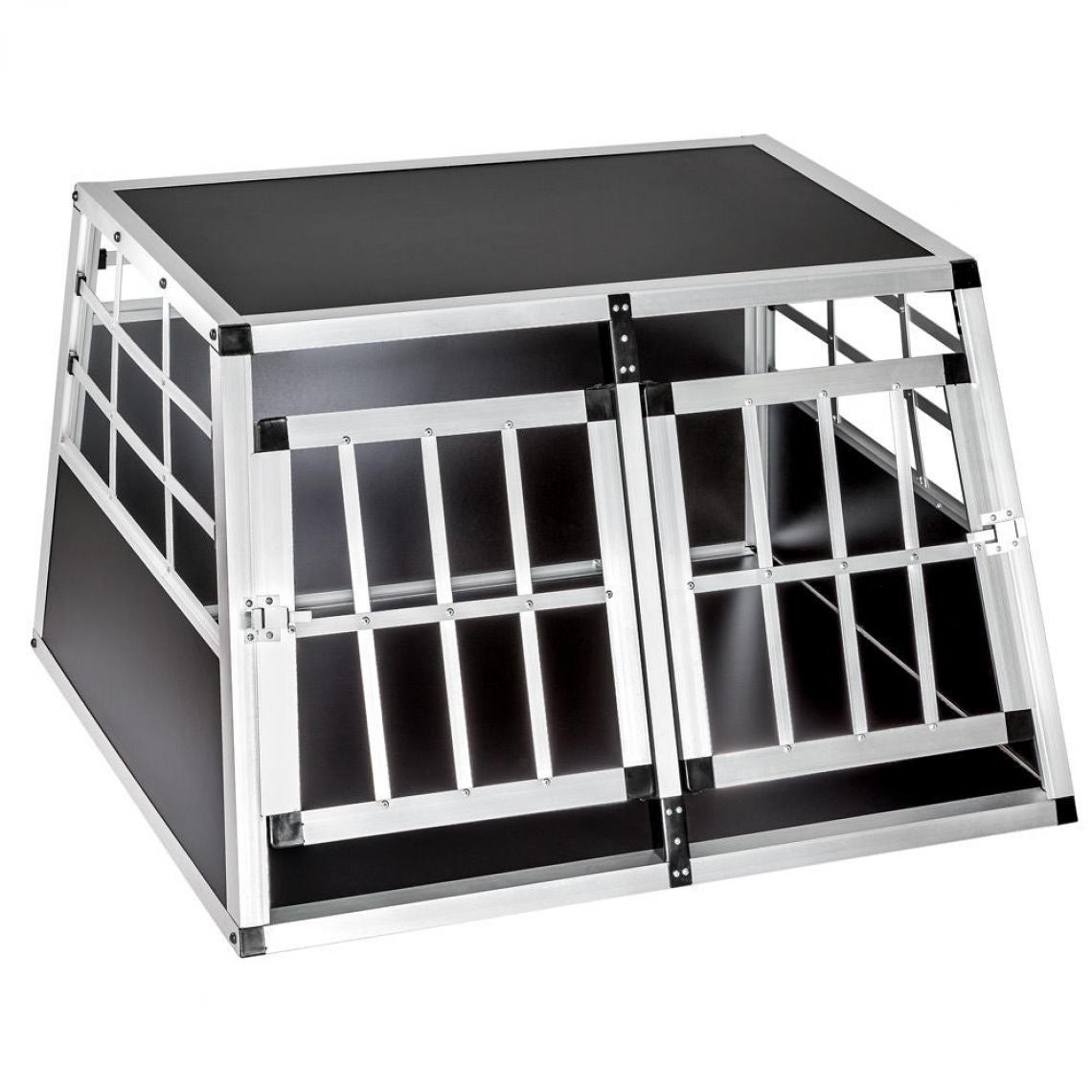 Helloshop26 - Cage box caisse de transport chien mobile aluminium 89 cm double 08_0000509 - Equipement de transport pour chat