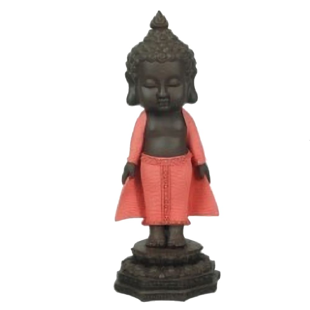 Signe - Statuette en résine Bouddha - corail - Petite déco d'exterieur