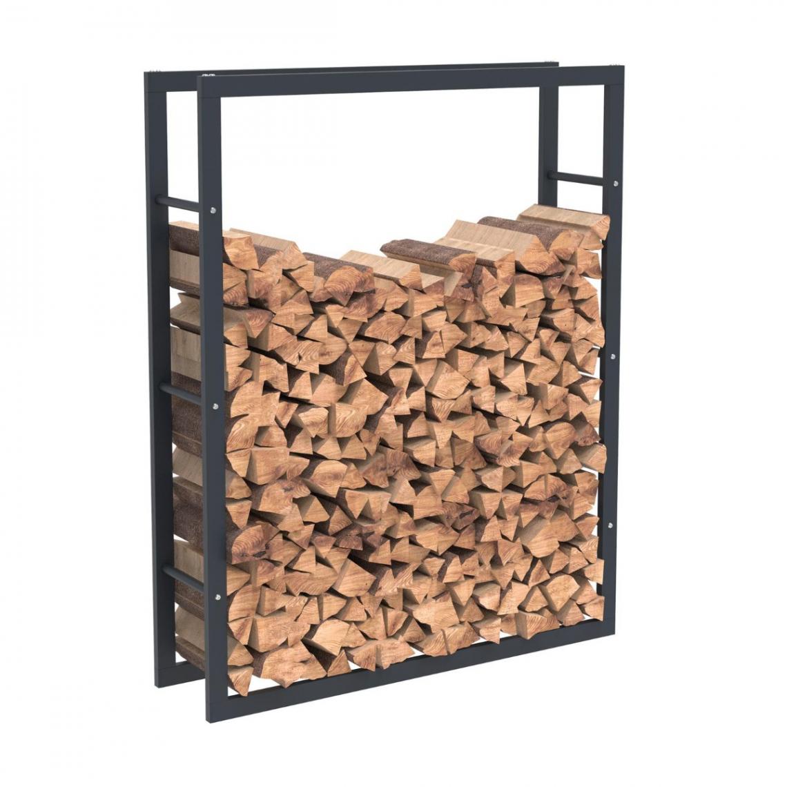 Bcelec - HHWPF0025 Rangement à bois en acier noir 125*100*25CM, rack pour bois de chauffage, range-bûches - Abris de jardin en bois