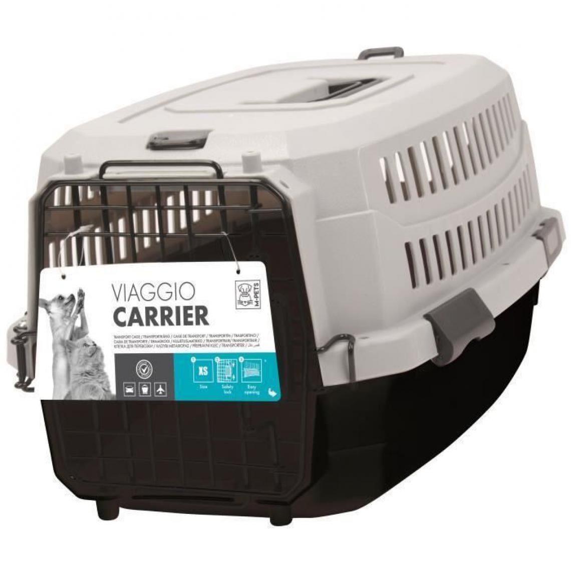 Mpets - M-PETS Caisse de transport Viaggio Carrier M - 68x47,6x45cm - Noir et gris - Pour chien - Equipement de transport pour chat