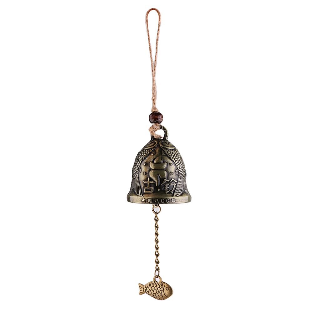 marque generique - carillon de vent en métal vintage suspendus bell pour la décoration de voiture de maison deux poissons - Petite déco d'exterieur