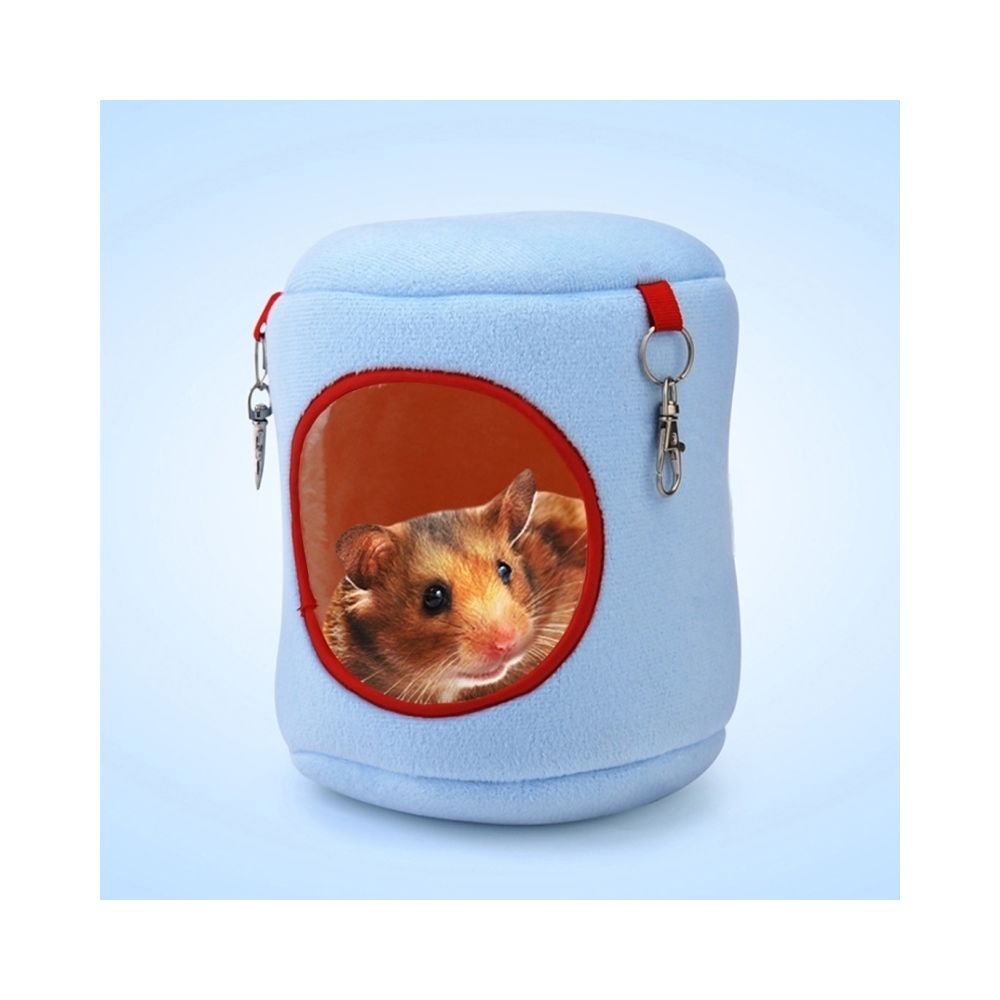 Wewoo - Pour Animal de compagnie House bleu Chaud Hamster Hamac Suspendu Lit Petits animaux Nest, L, Taille: 16 * 16 * 16cm Flannel Cylinder Pet - Corbeille pour chien