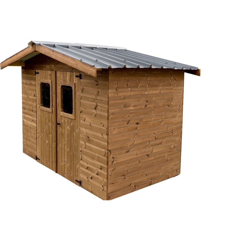 Habrita - Abri THERMA en bois sans plancher, toit double pente bac acier 7,42 m² - Abris de jardin en bois