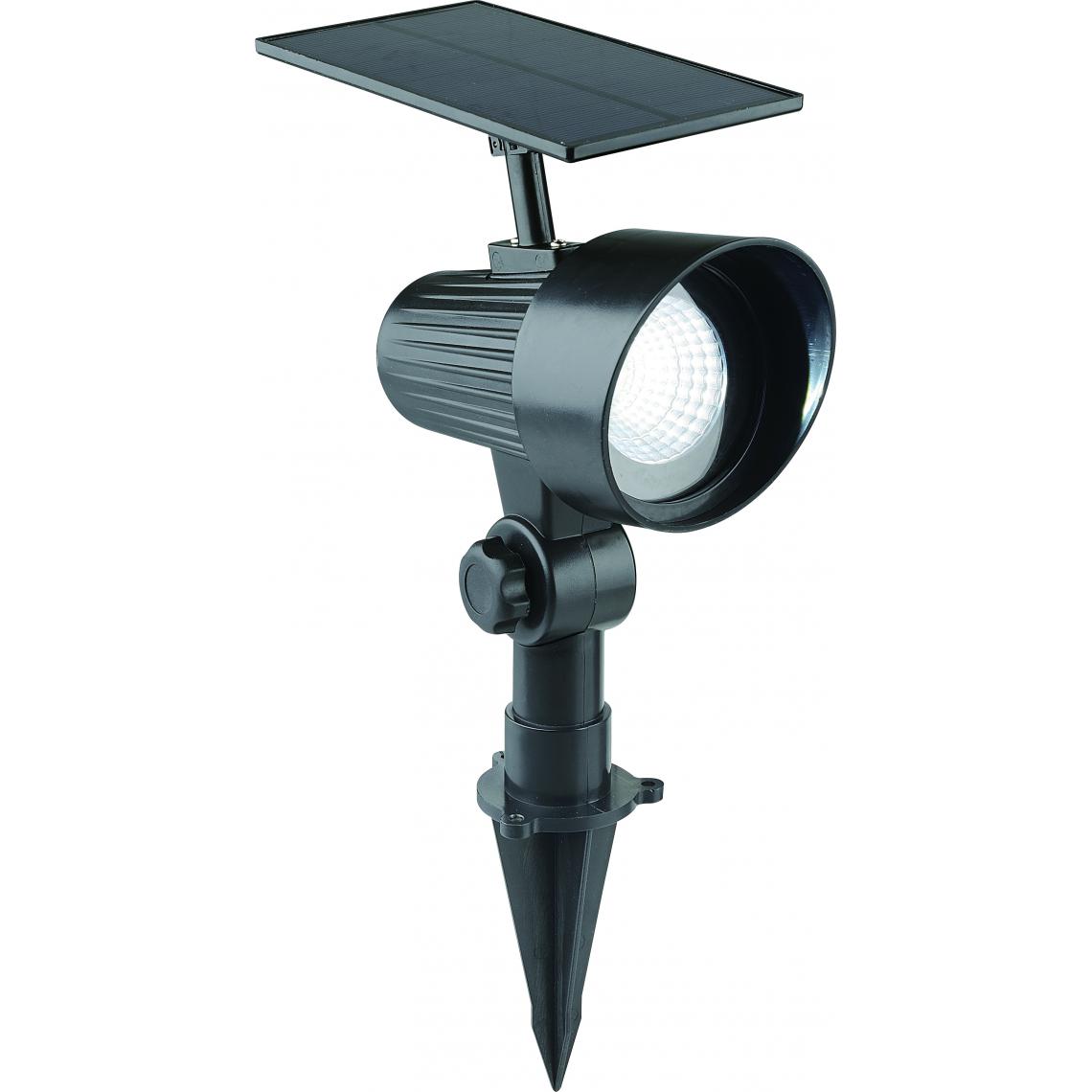Dio - Spot solaire à piquer à détecteur crépusculaire (15Lm) - Noir - Applique, hublot