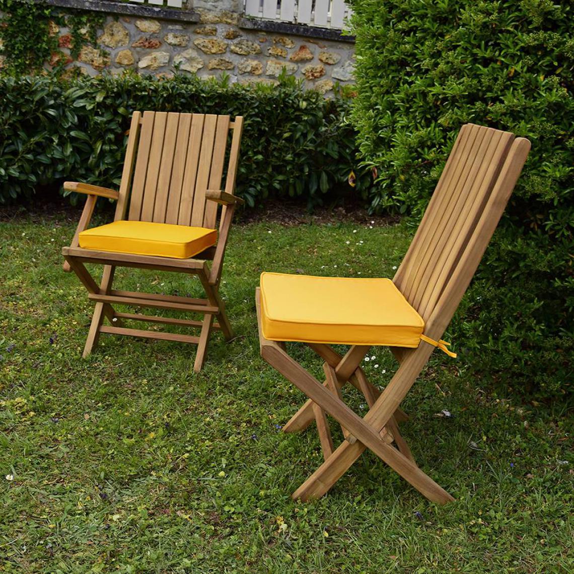 Teck'Attitude - Coussin moutarde pour chaises et fauteuils pliants - Coussins, galettes de jardin