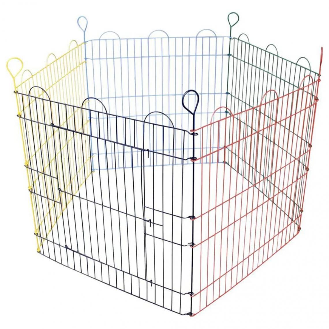 Flamingo - FLAMINGO Aire de jeu pour lapins 5 pcs Pentagon 90x60 cm Multicolore - Cage pour rongeur