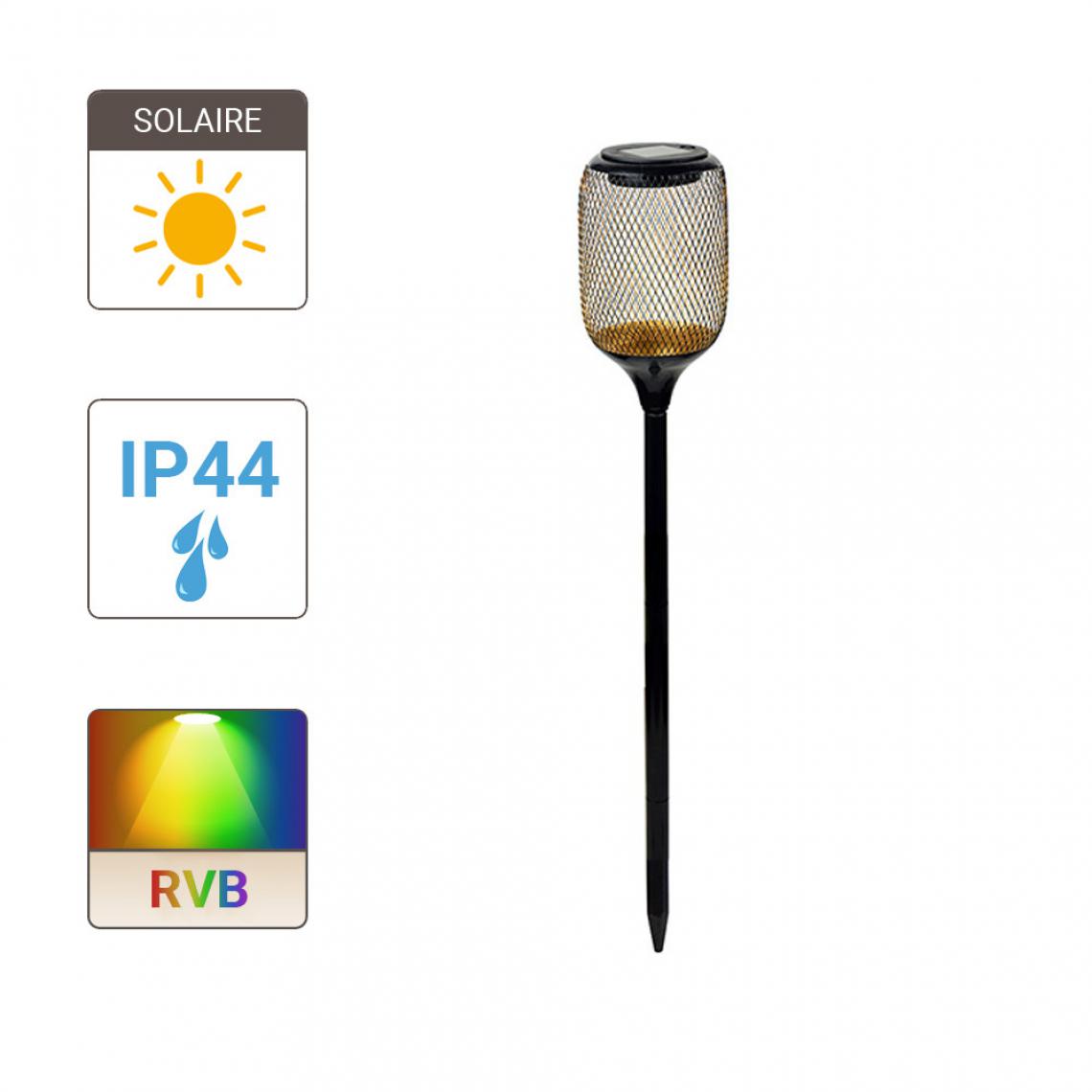 Xanlite - Balise à piquet Solaire 2 LED RVB + Blanc IP44 8h d'autonomie - Eclairage solaire